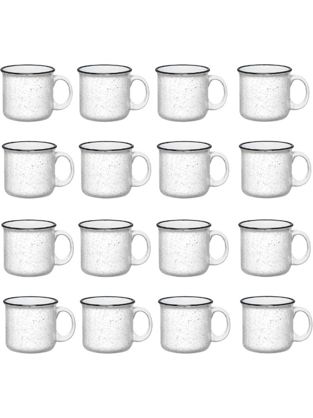 Customizable Set of 16 Ceramic Campfire Mugs - 15 oz Coffee & Tea Cups for